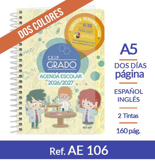 Agenda Escolar 2026-2027 dos colores